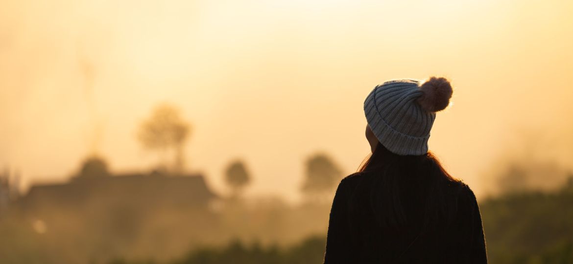 Traveler woman in nature